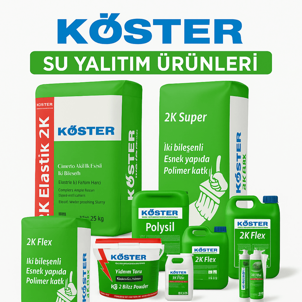 Köster çimento esaslı su yalıtımı uygulaması – NB Elastik 2K ve NB Sistem ürünleriyle beton yüzeyde su geçirmez kaplama – Dek-Mar İnşaat 2025.