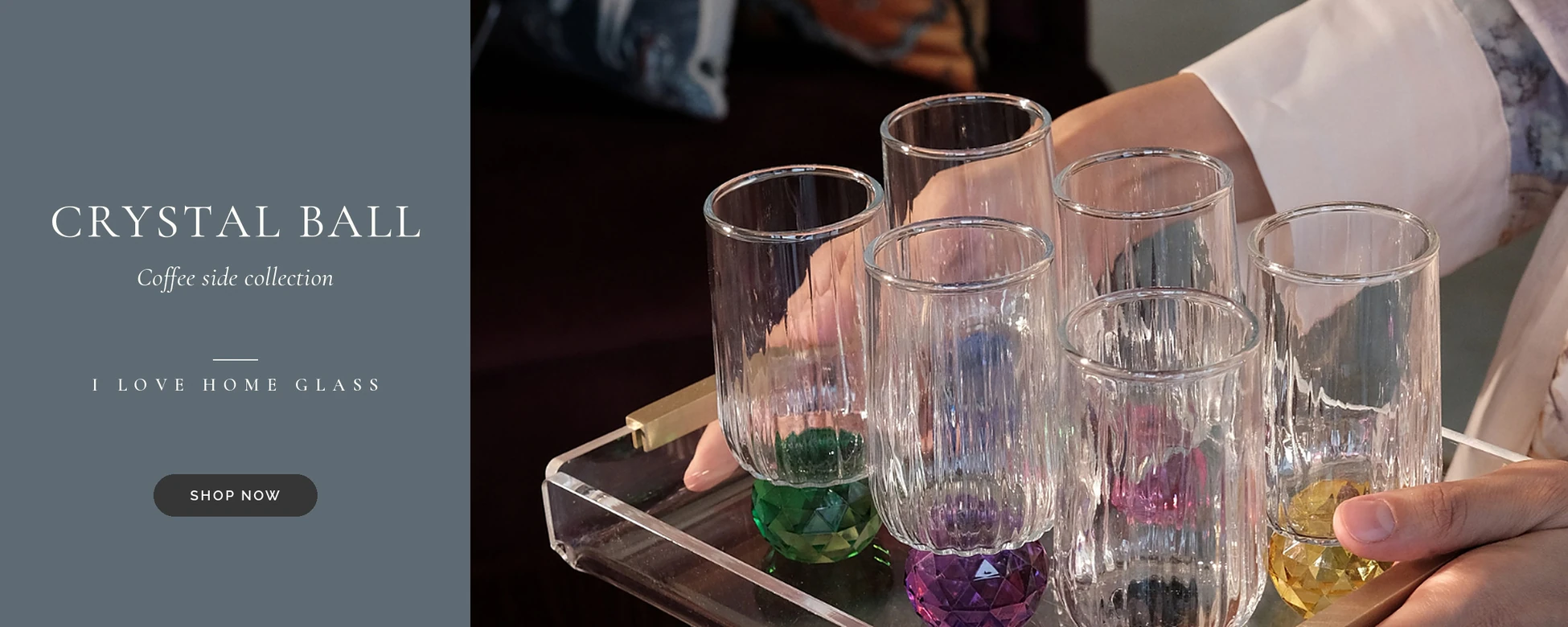 Crystal Ball coffee side glasses