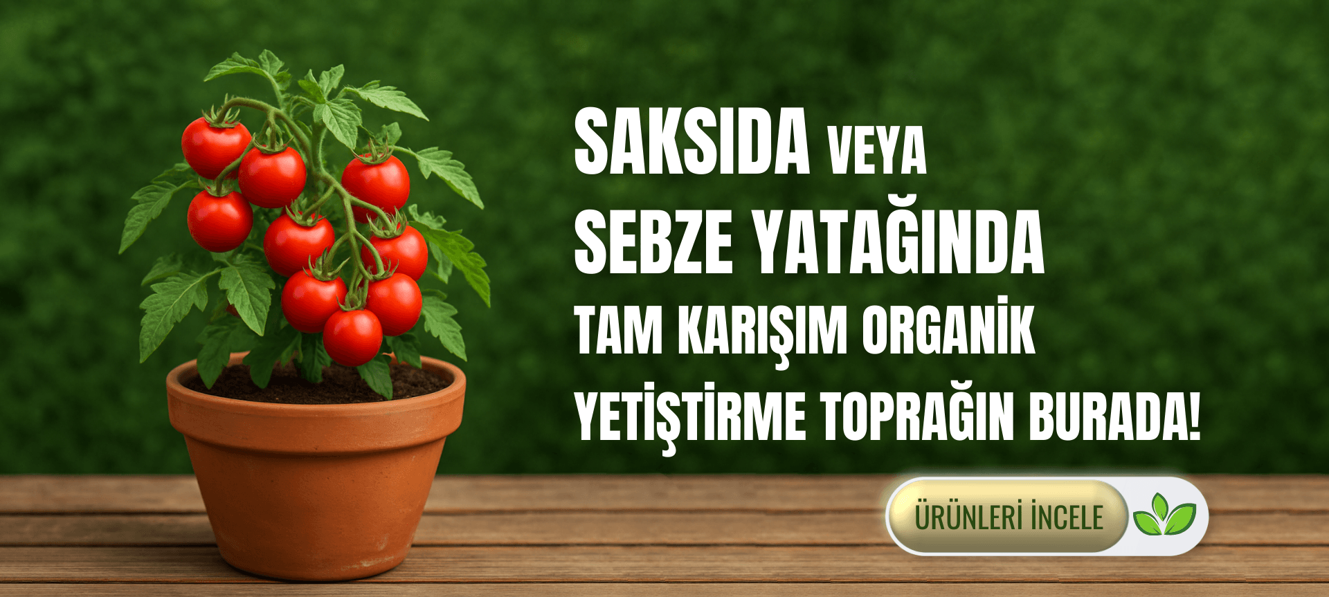 Saksıda veya Sebze Yatağında Tam Karışım Organik Yetiştirme Toprağın Burada