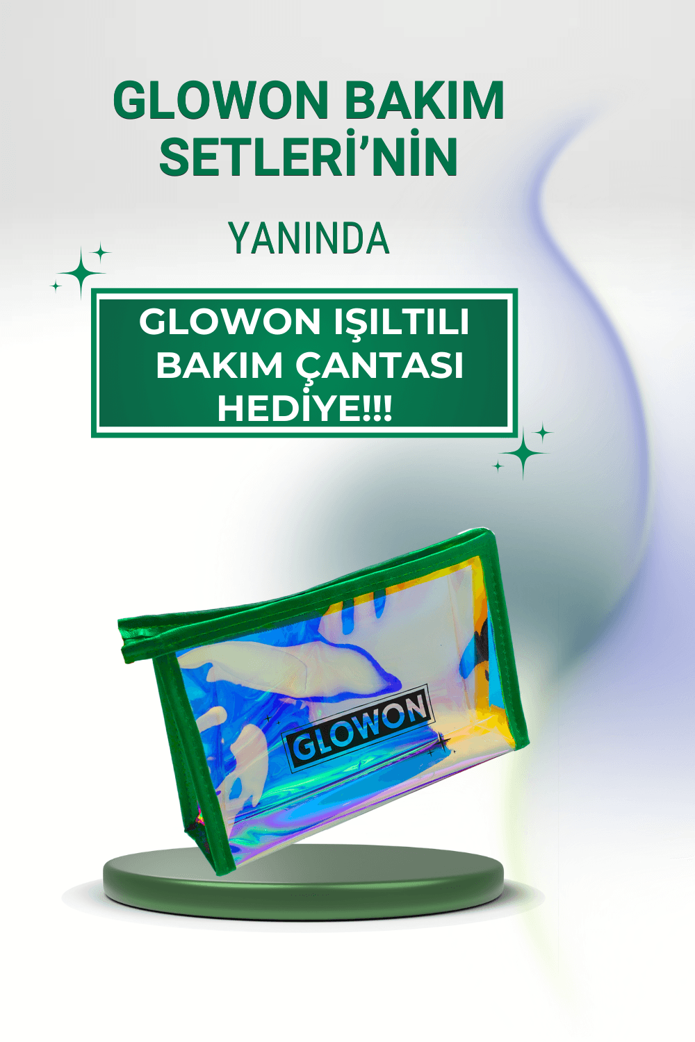 GLOWON Bakım Setlerinin Yanında GLOWON Işıltılı Doğal Bakım Çantası Hediye