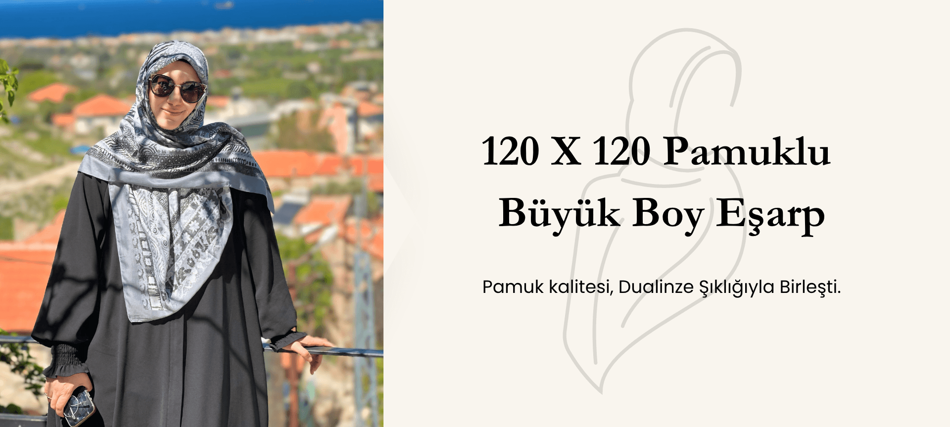 120X120 Büyük Boy Eşarp| Dualinze Butik