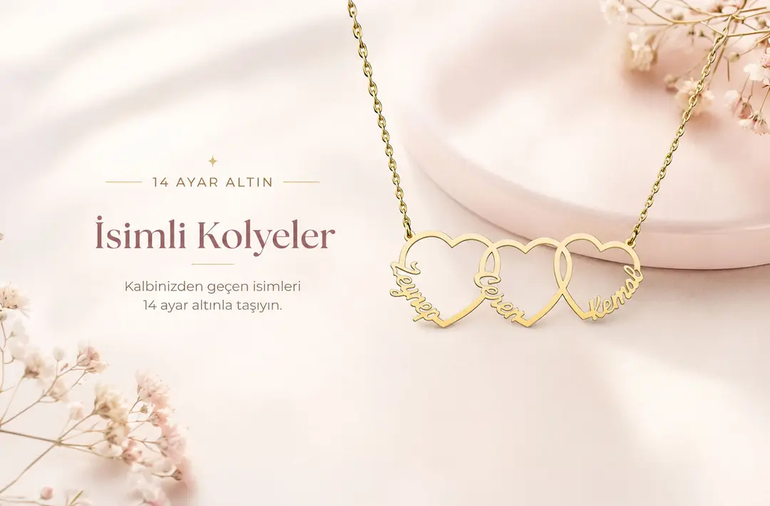 14 Ayar Altın İsimli Kolyeler