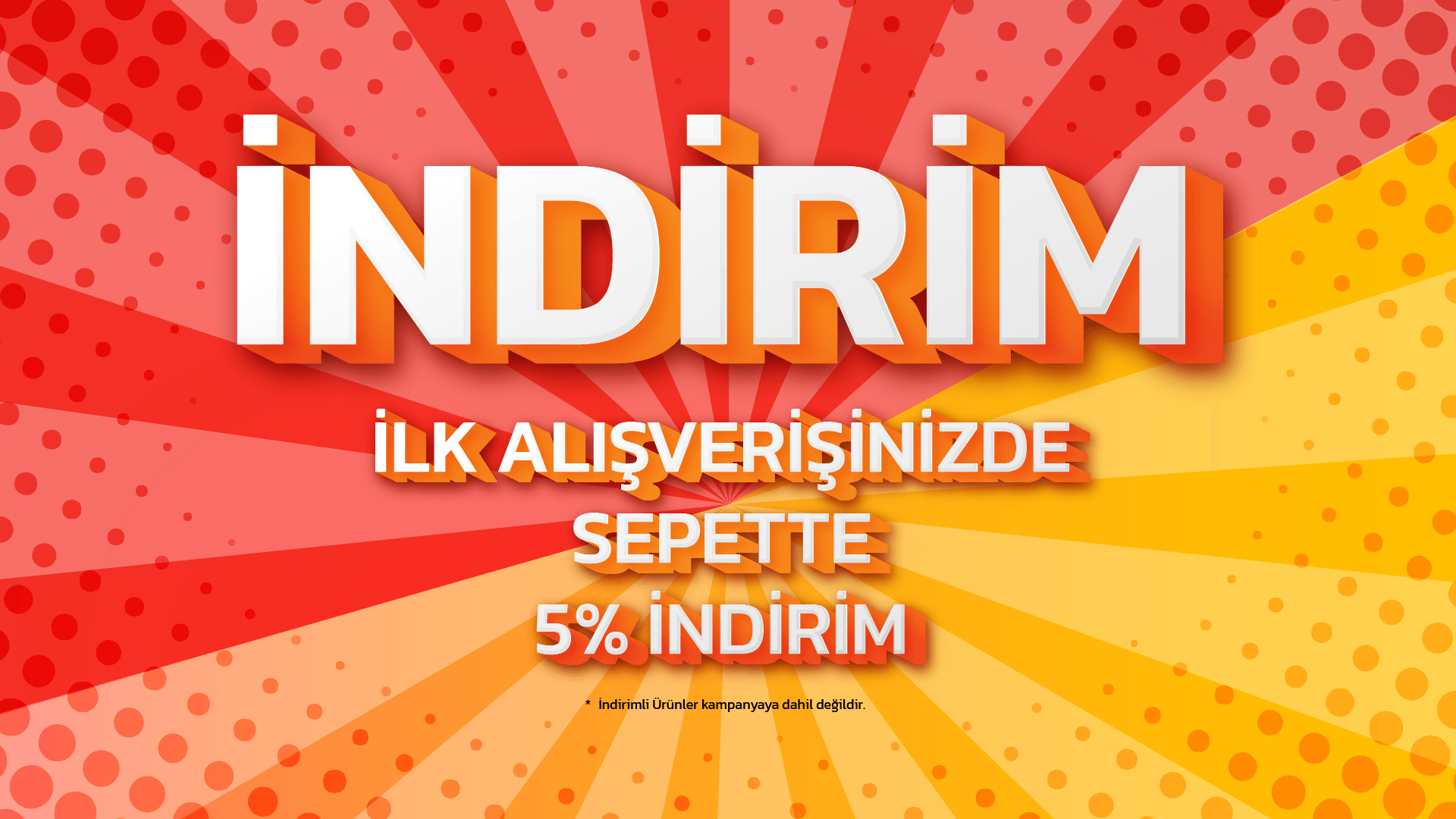İndirim sepette %5