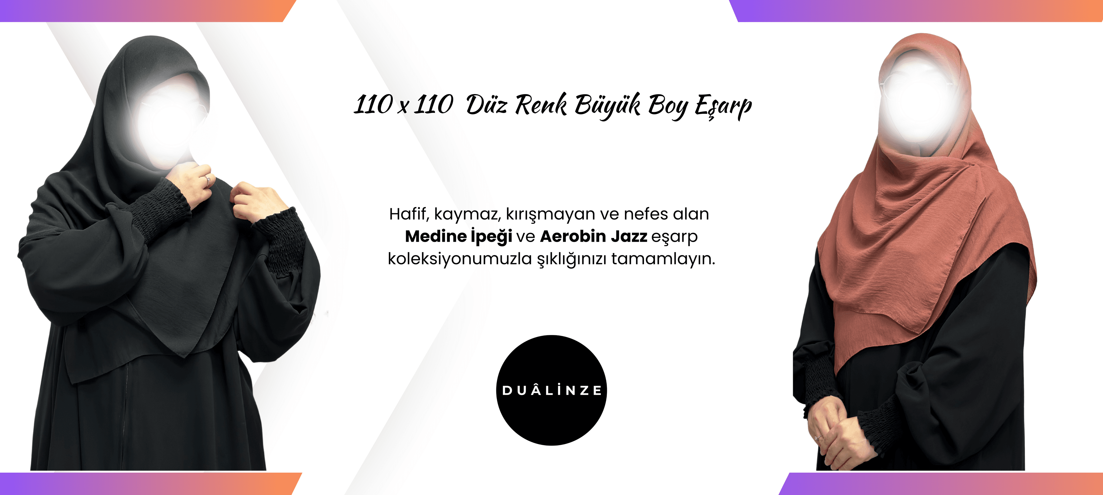 110X110 Büyük Boy Eşarp| Dualinze Butik