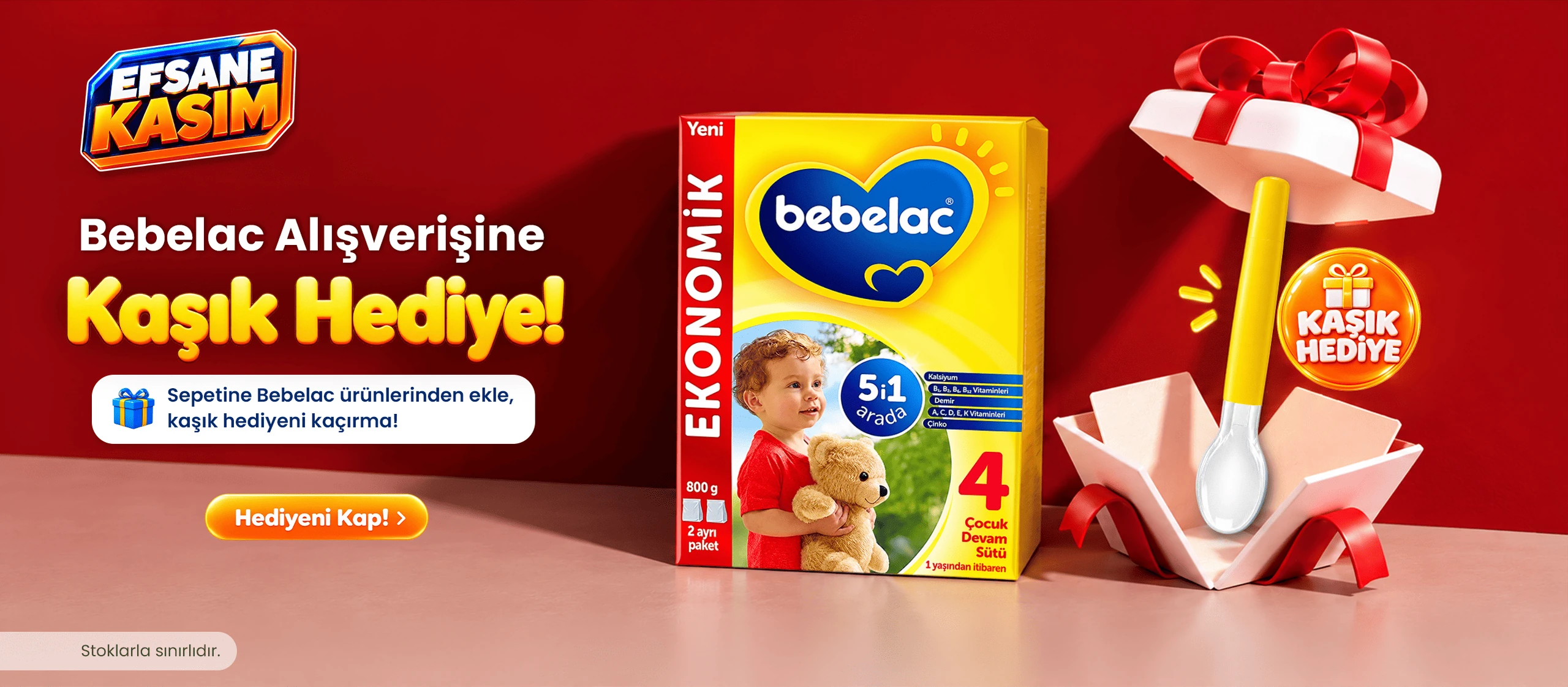Tüm Bebelac alışverişlerinde Bebelac Kaşık hediye!